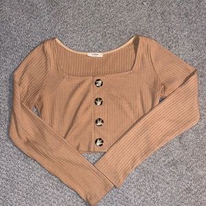 Tan cropped long sleeve